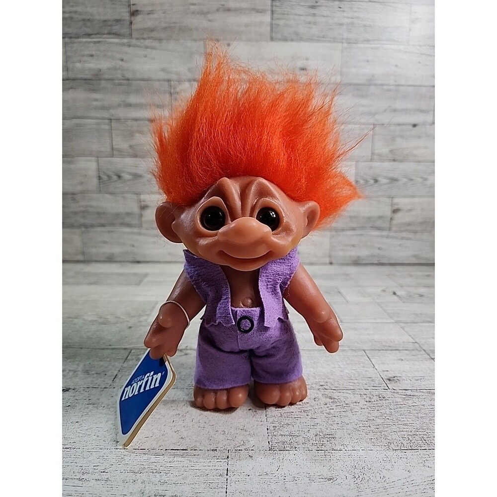 Vintage 6" Thomas Dam 1977 Troll Orange Hair Denmark Norfin w/ Tag